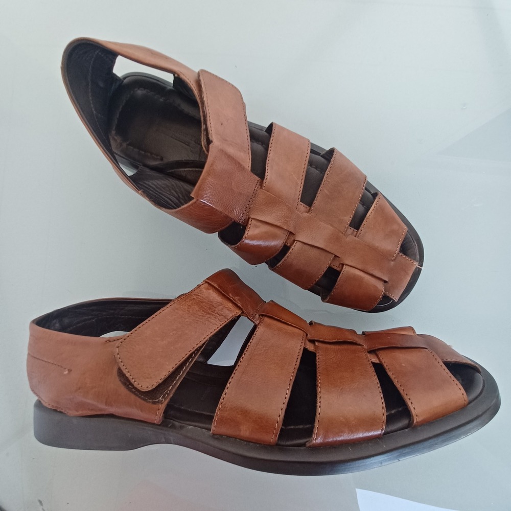 To Boot New‎ York Adam Derrick Mens Tan Leather Fisherman Sandals 10.5 43 Italy